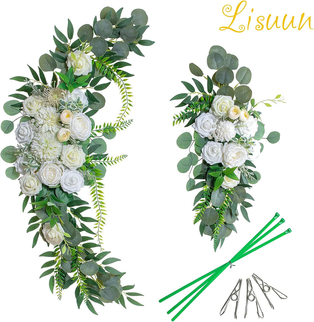 Artificial Wedding Arch Flowers, 2 Large Floral Swags