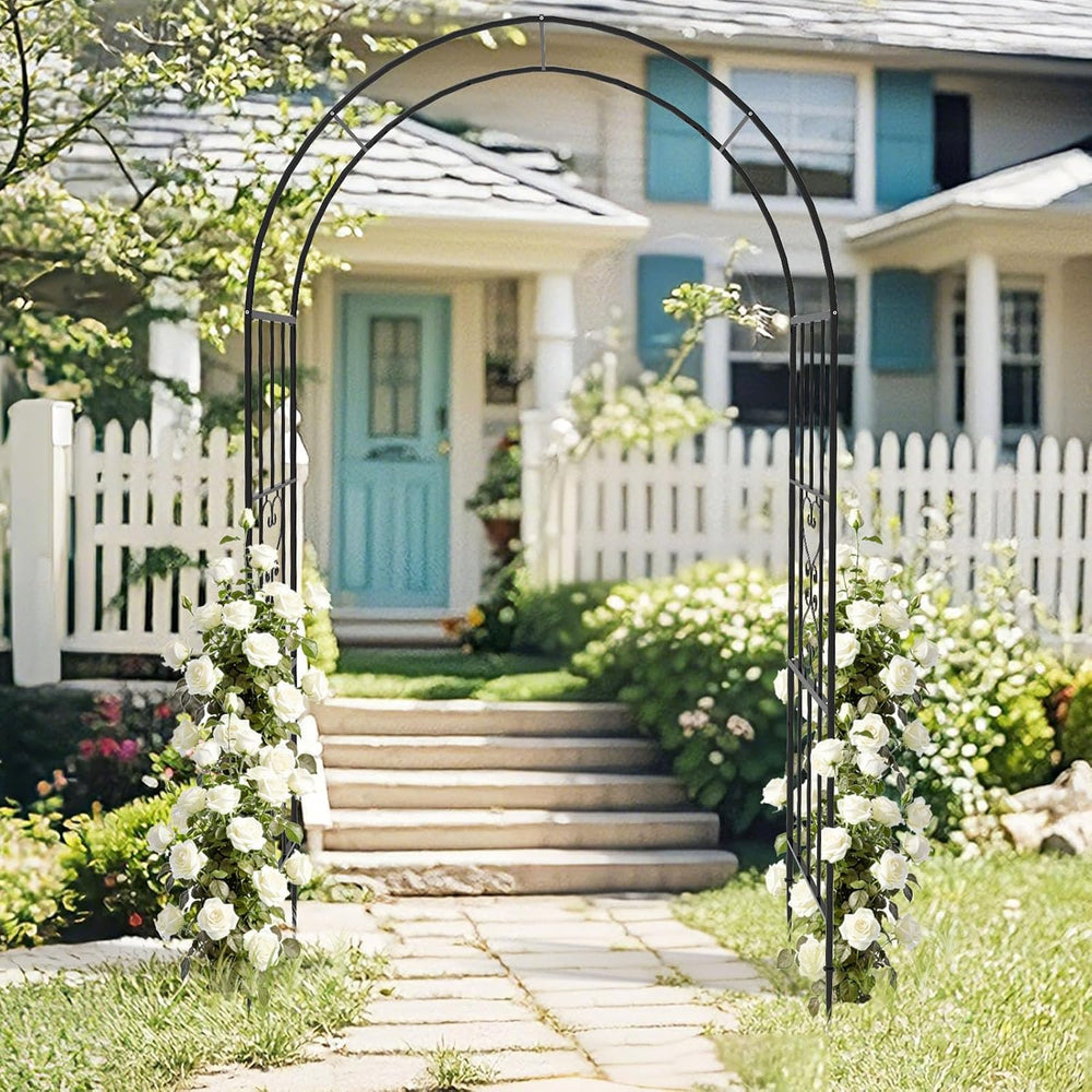 Metal Garden Arch – 47"(L) x 87"(H) Rust-Proof Arbor Trellis