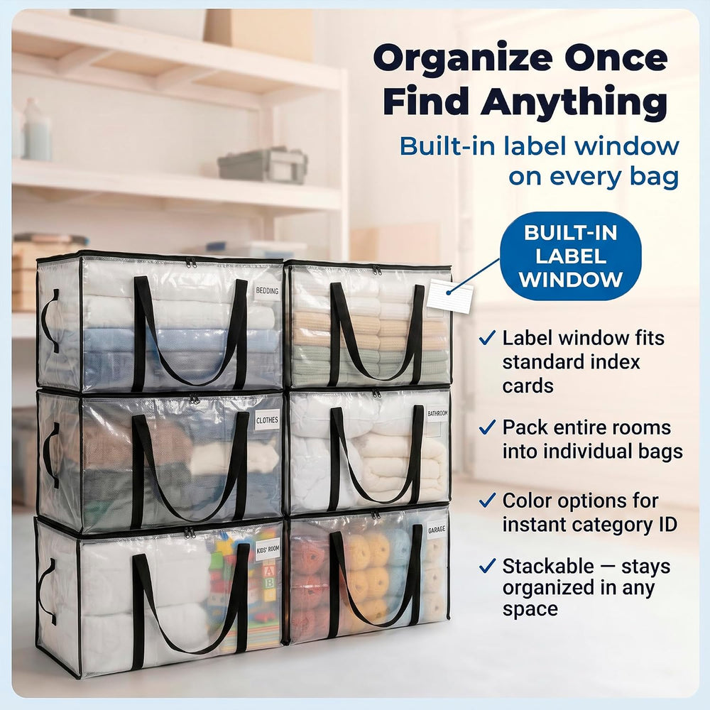 ClearSpace Heavy Duty Moving Bags - Water Resistant Storage Bags with Backpac...