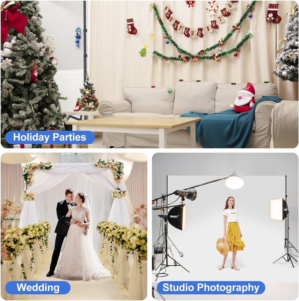 EMART Backdrop Stand 10x7FT Adjustable Back Drop Stand for Party Photoshoot