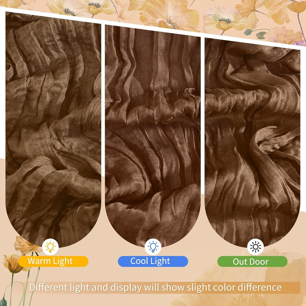24 Pack Brown Cheesecloth Table Runner 17x108 Inches Boho Home Decor