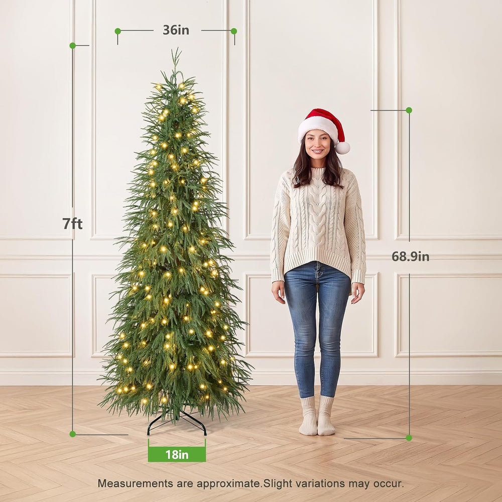 7ft Norfolk Pine Artificial Christmas Tree with Lights