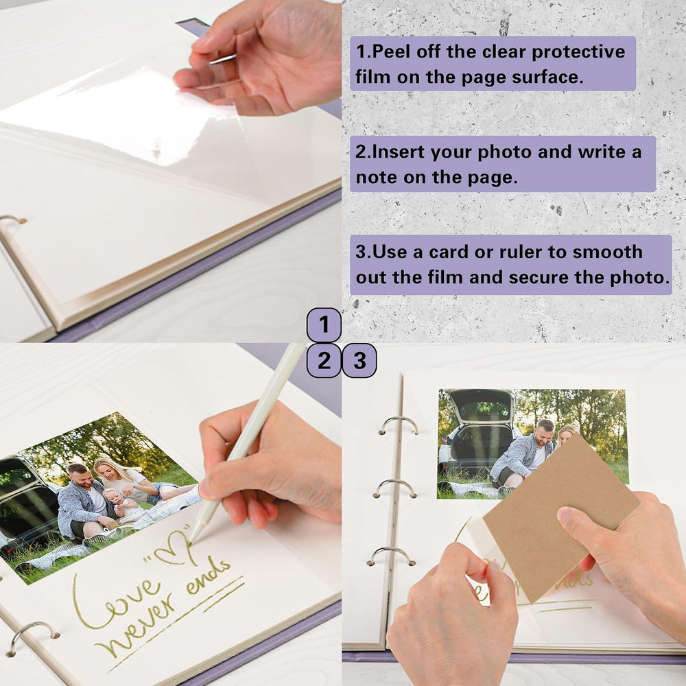9x11 Self-Adhesive Photo Album Refill Pages, 3-Ring, 200 Pages