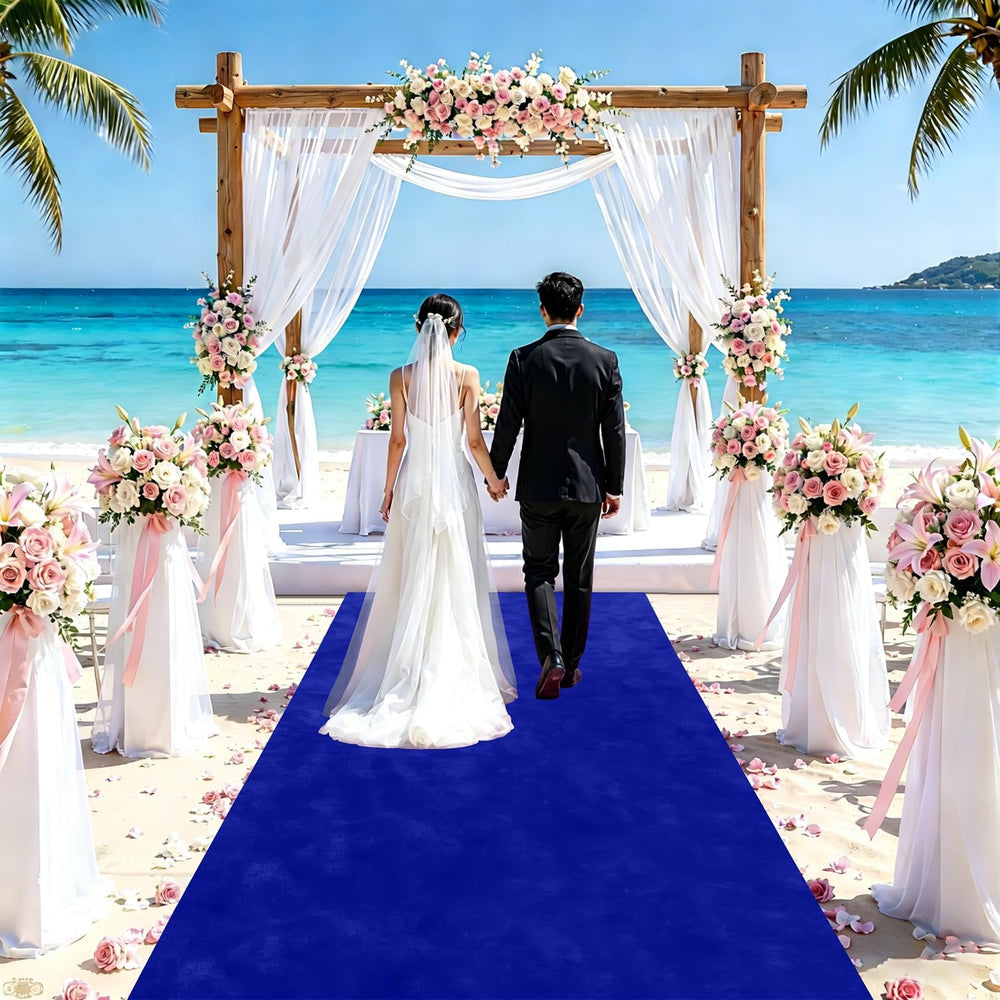 Blue Aisle Runner for Wedding Ceremony 48" x20FT Wedding Aisle Runners R...