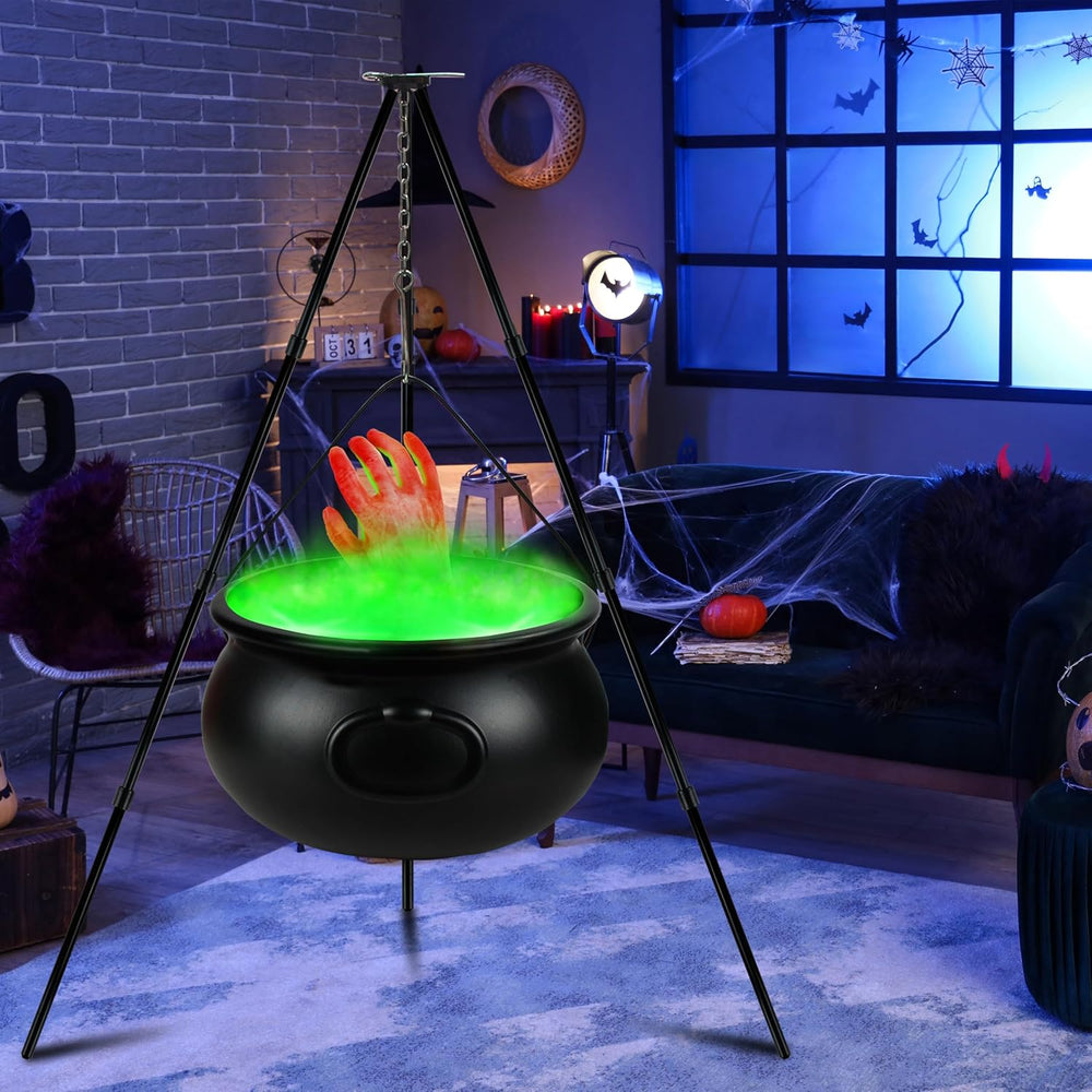 Halloween Decorations Outdoor, 12.6” Large Witches Cauldron Kettle on Tripod ...