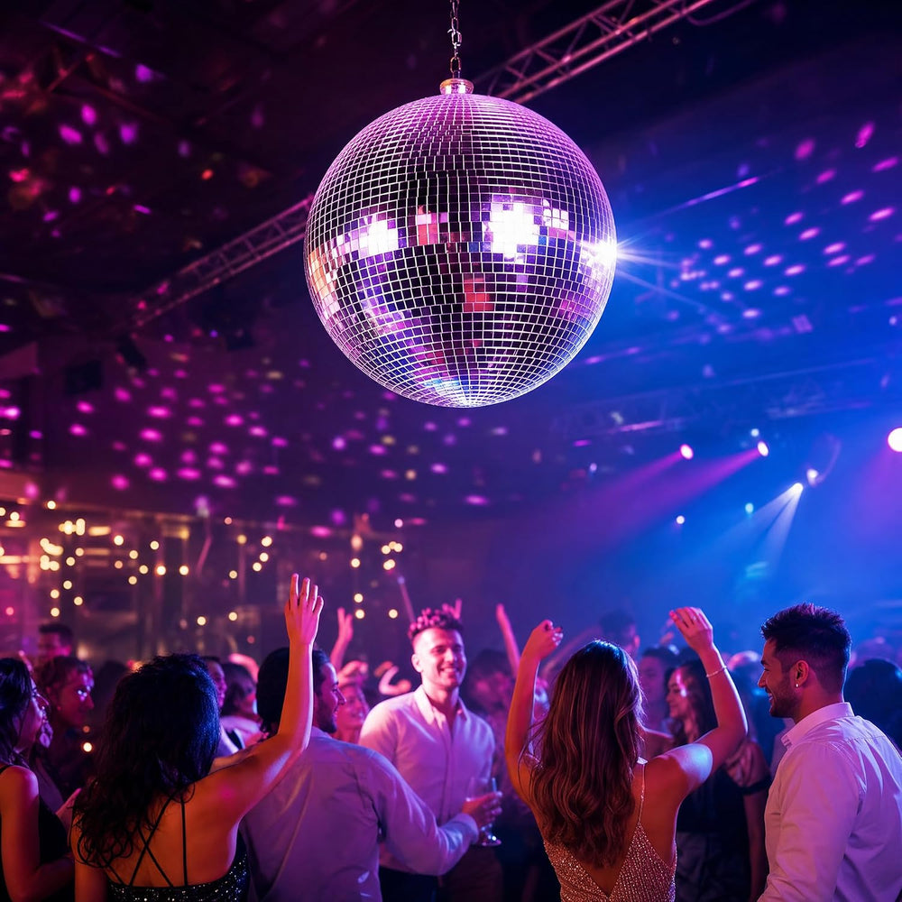 12 Inch Disco Ball with RGBW 3W Led Spotlight