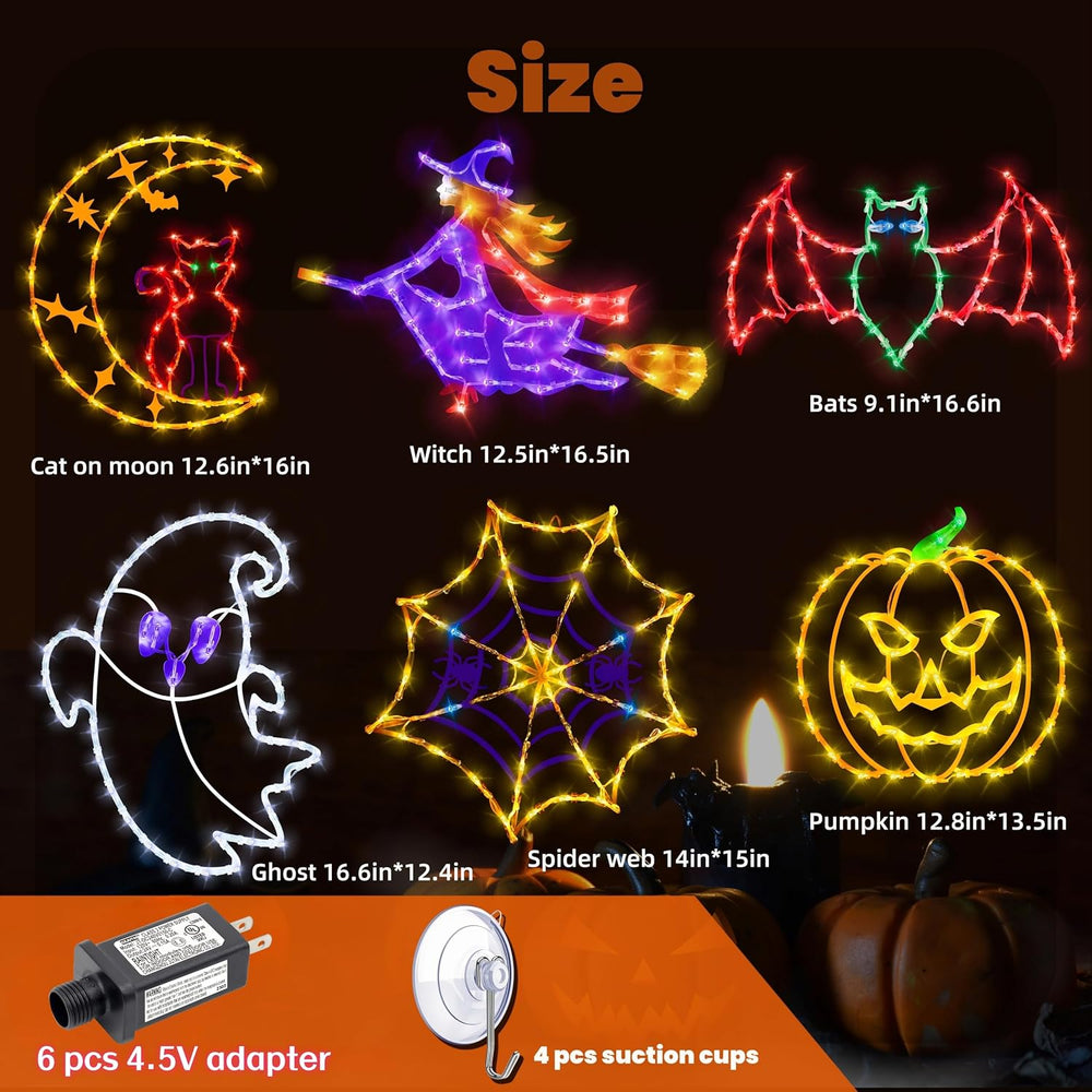 TRWYMZ Halloween Decorations - 16" Halloween Window Silhouette Lights