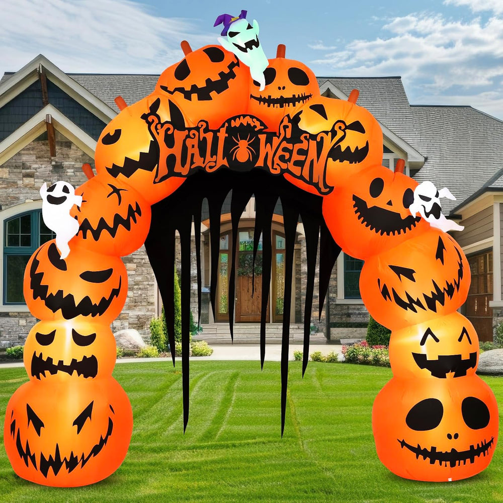 MGparty 10FT Halloween Inflatables Pumpkin Archway