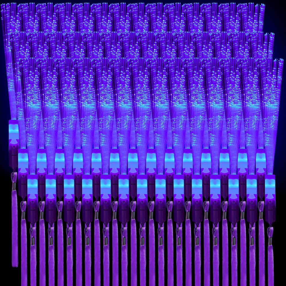 36 Pcs Fiber Optic Wand, LED Glow Sticks Bulk with 3 Modes, Purple