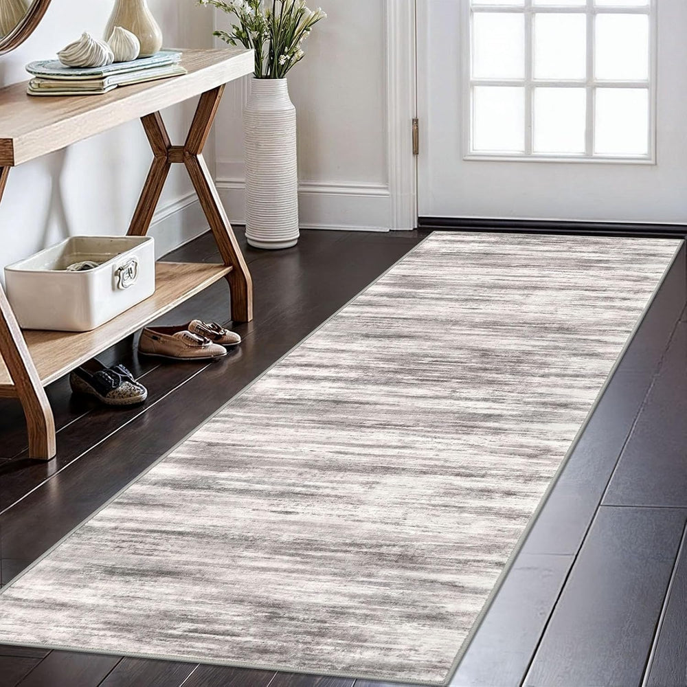KOZYFLY Modern Kitchen Runner Rug 2x6 Washable Rug Runner Stone Gray