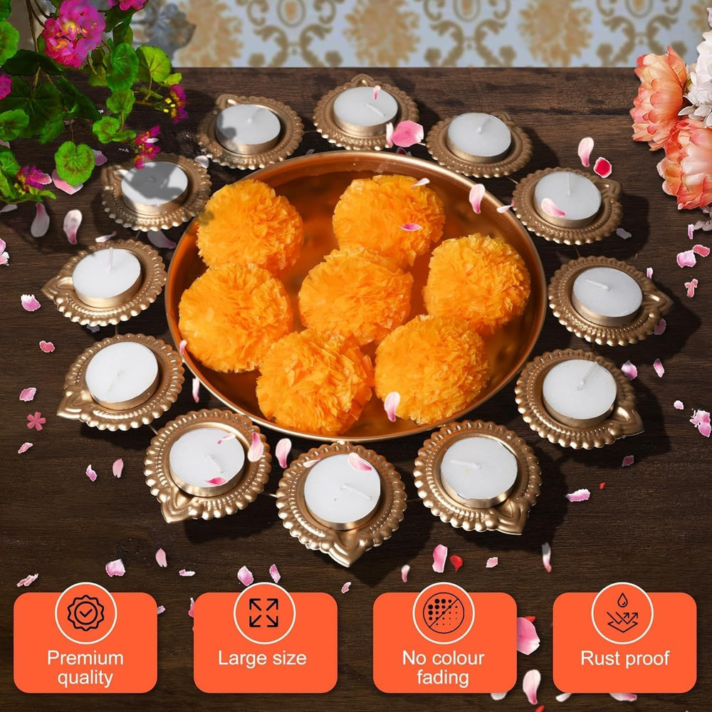 Urli Bowl,14 Inch Diwali Decor for Floating Flowers & Tea Light Diya Holder
