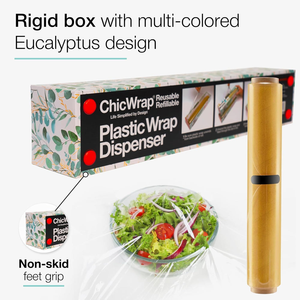 ChicWrap Eucalyptus Refillable Wrap Dispenser - Includes 12" x 250' ...