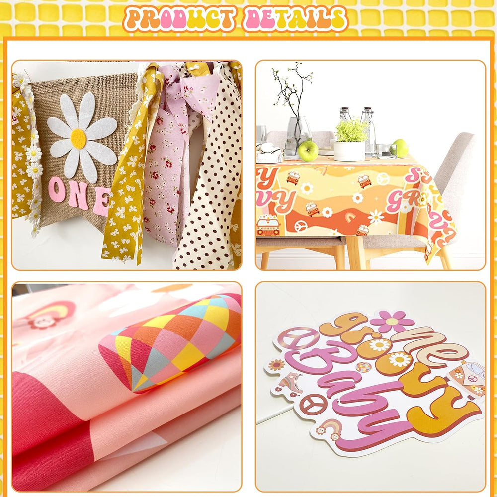 Party Inspo Groovy One Birthday Decorations Girl - First Birthday Decorations...