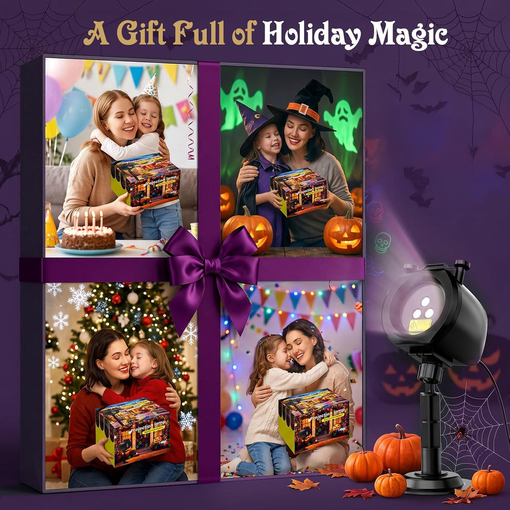 Christmas Laser Lights Outdoor, 2-in-1 Firefly Projector with 4 HD Slides