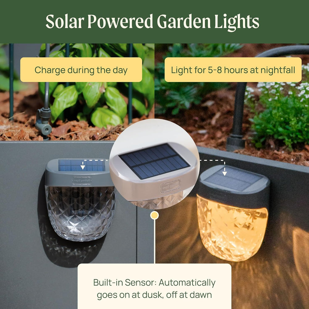 Vego garden Solar Garden Lights to Flat Beds Waterproof Modern Gray 4 Pack