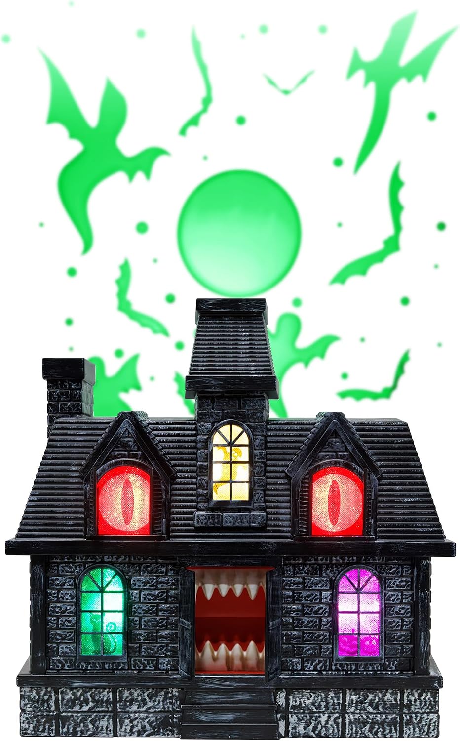 Halloween 14" Projection Haunted House, Animated Snapping, Colorful Lights