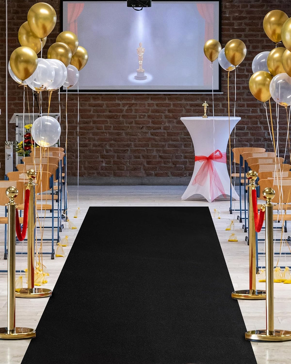 450GSM Extra Thick Black Carpet Runner for Party & Events, 3ft x 30ft