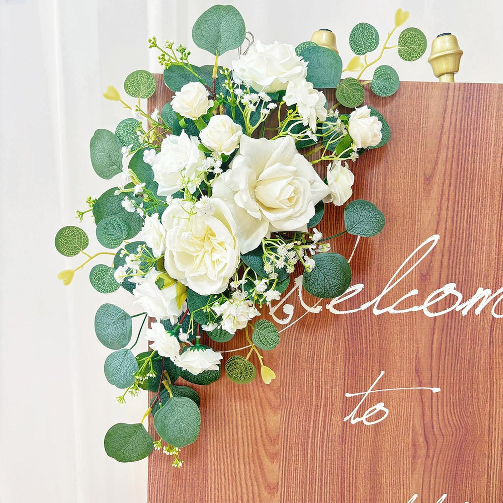 Odouzy Pack of 2 Wedding Arch, Artificial Flowers, Wedding Decor,Flower Garla...