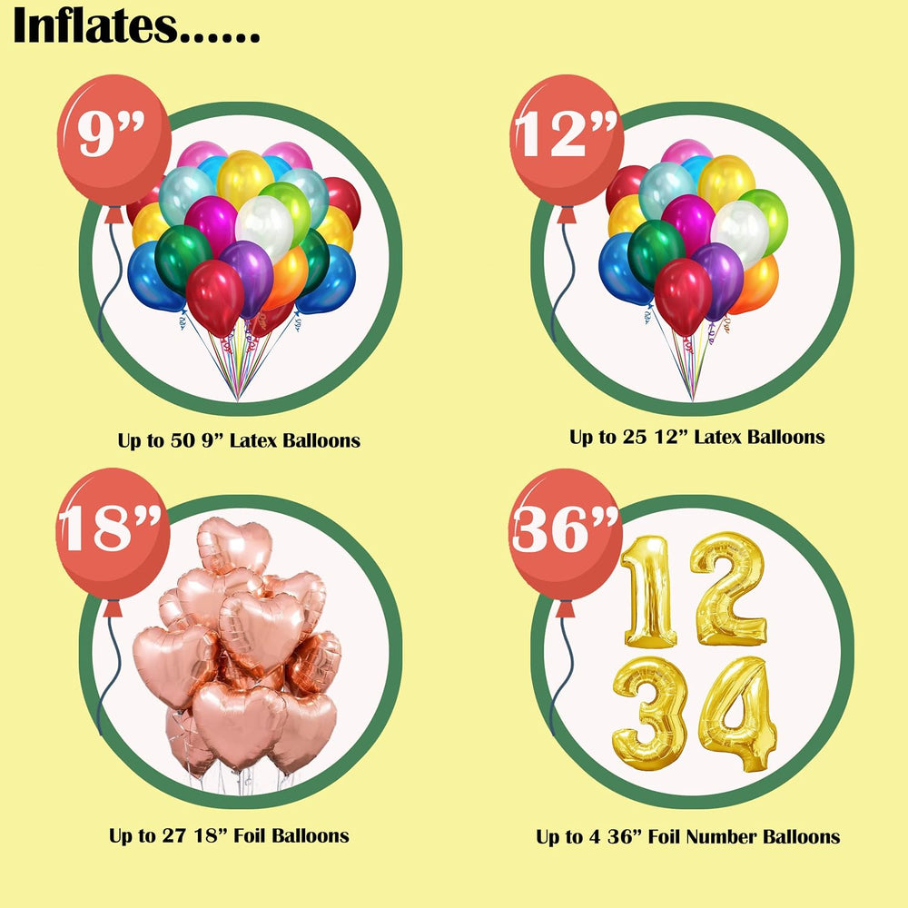 Helium Tank for Balloons At Home, 14.9 Cu Ft Helium Balloon Pump Kit with 50 ...