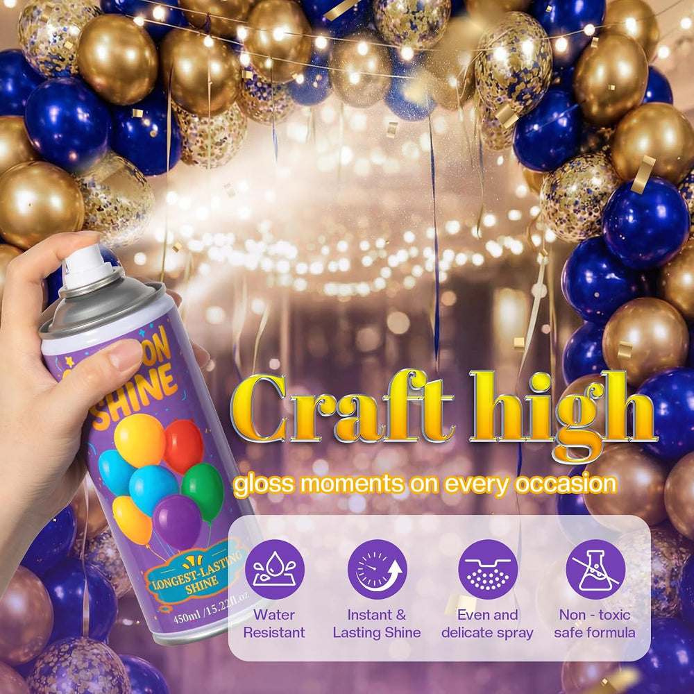 Balloon Shine Spray 15 oz : Silicone High Gloss for Party Decor 3 PACK