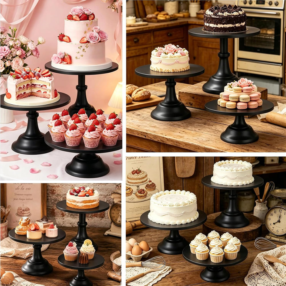 3 Pcs Cake Stand Set,8"/10"/12" inch,Metal Cupcake Holders Sta...
