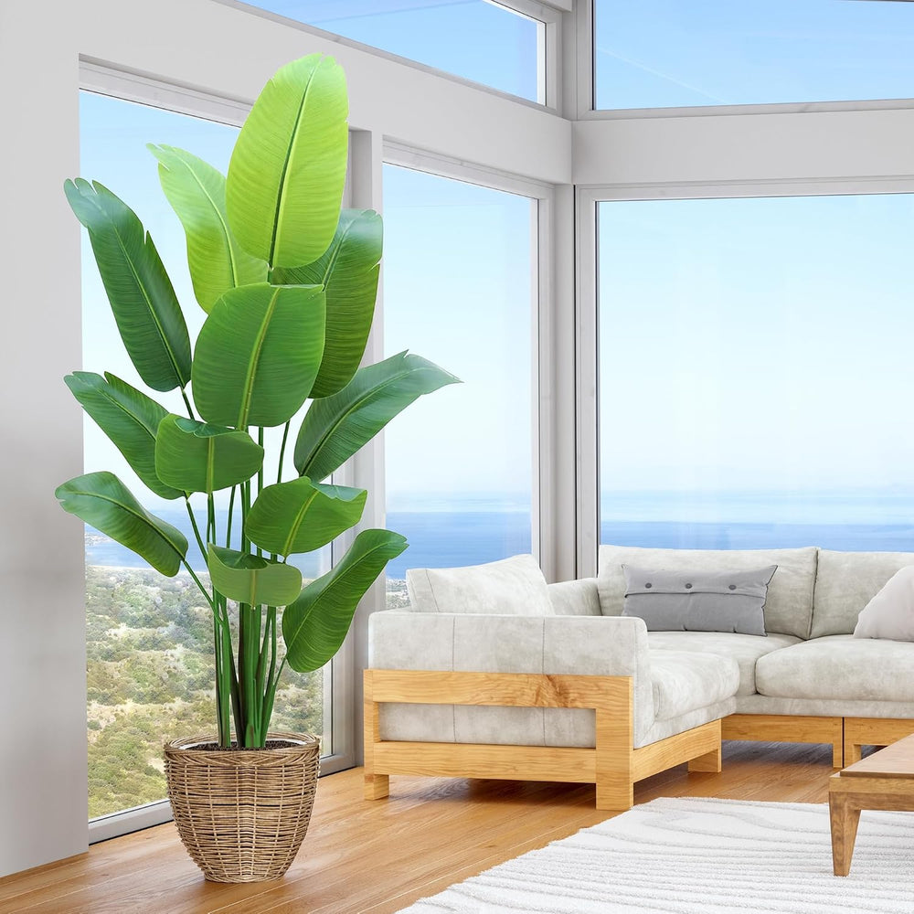 Bird of Paradise Plant Artificial 6ft,Faux Plants Indoor Tall with 12 Trunks ...