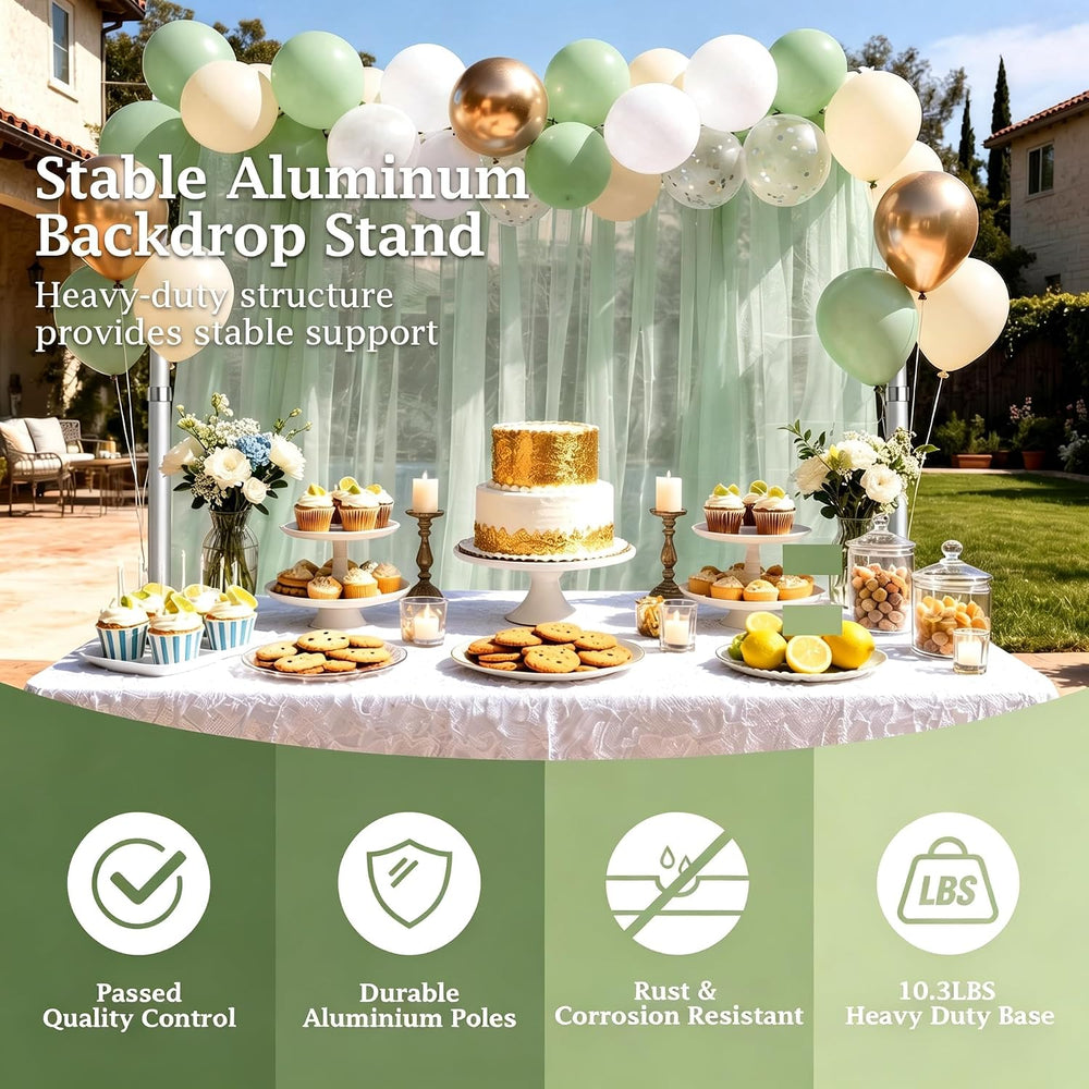 EMART Heavy Duty Backdrop Stand 10x10 Adjustable Photo Pipe and Drape Stand