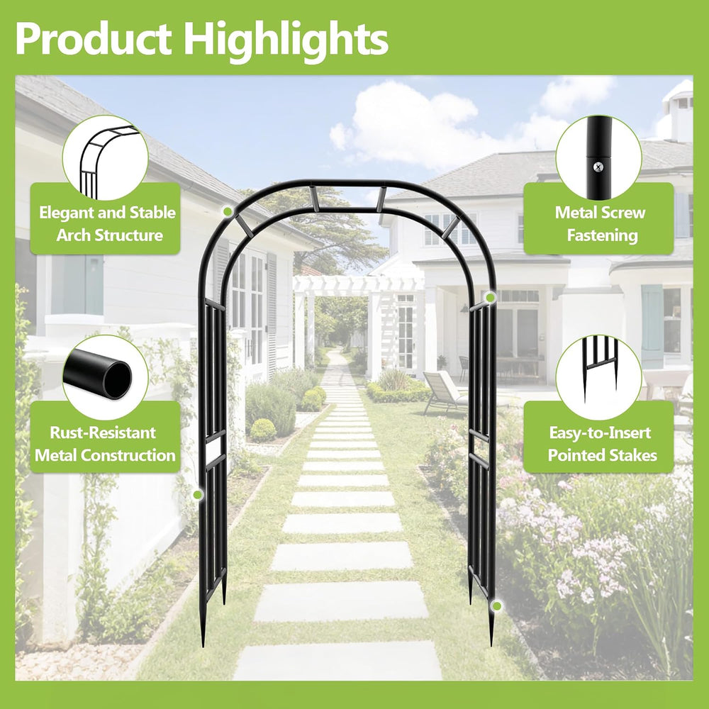 Heavy Duty Garden Arch Arbor Trellis 94.5"H*63"L(16MM Pipe)