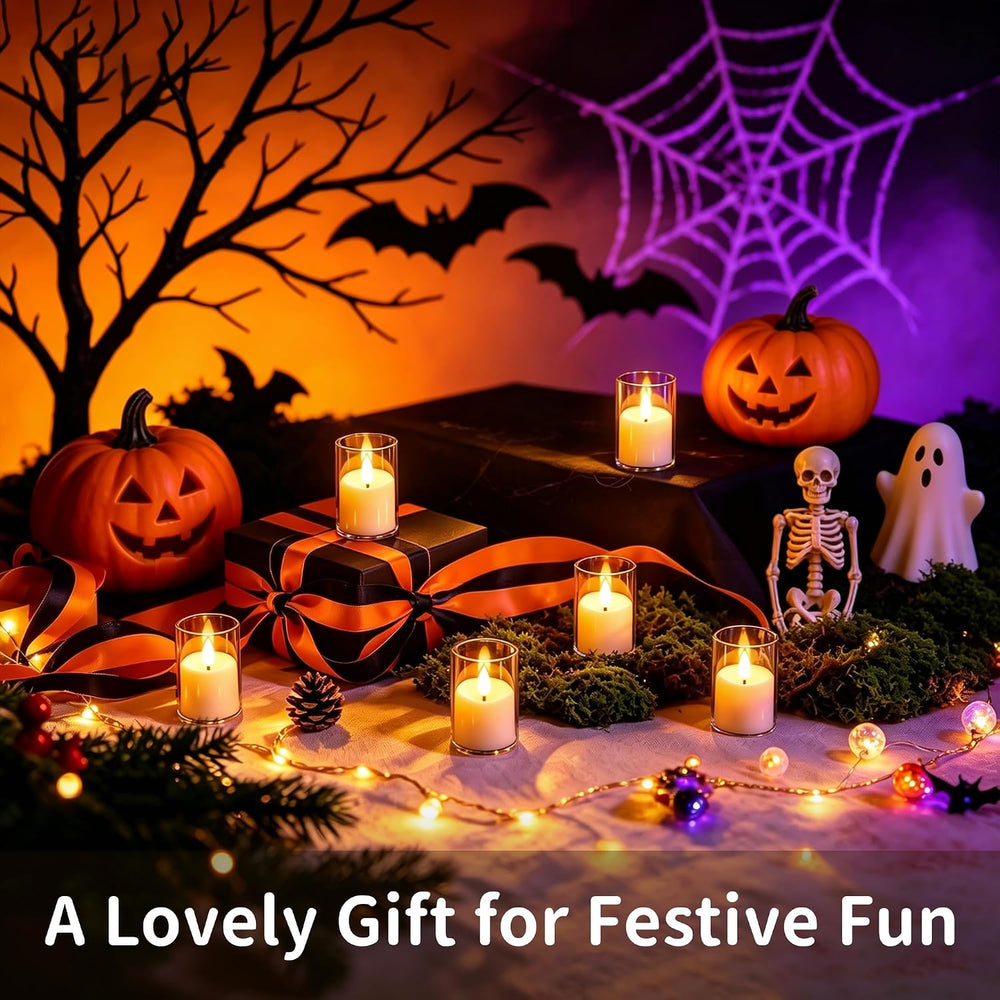 Small Rechargeable Flameless Tea Lights Candles with Timer Remote
