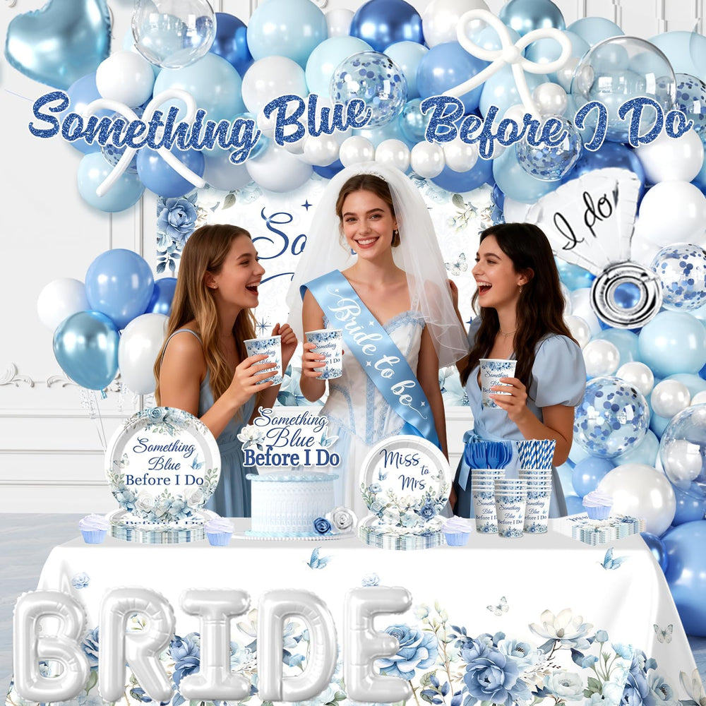 271PCS Something Blue Before I Do Bridal Shower Decorations Set
