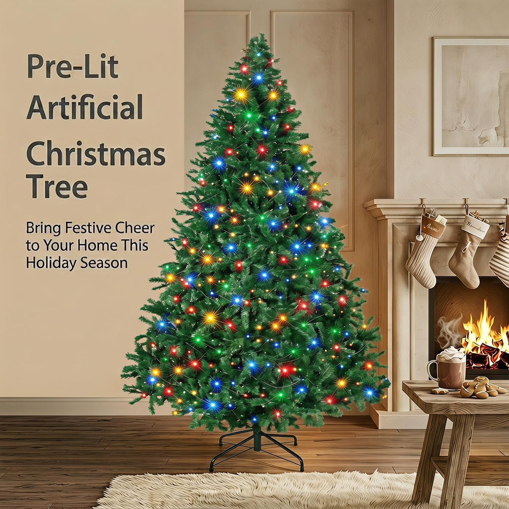 5FT PreLit Spruce Artificial Christmas Tree with Colorful LED Lights & Base