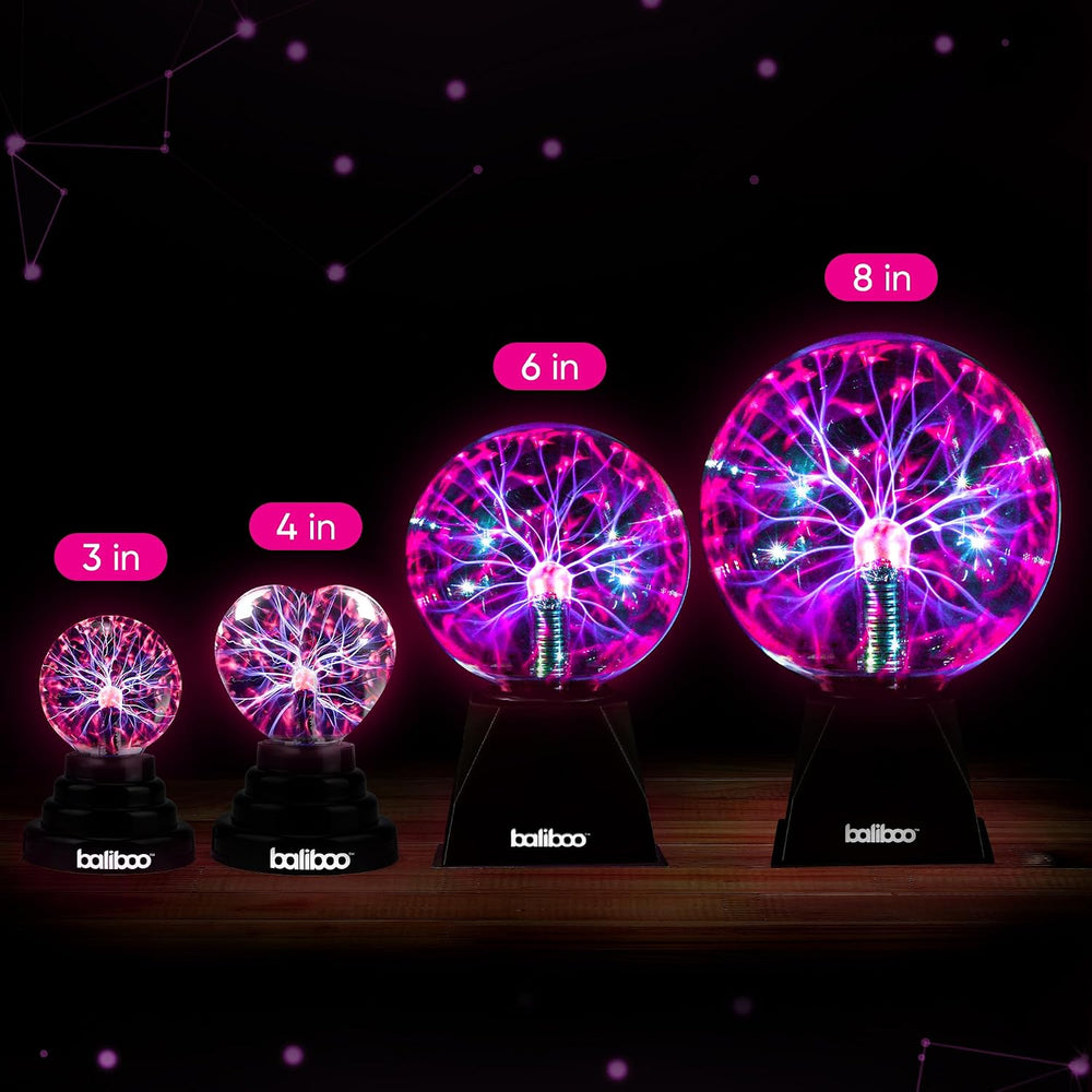 BALIBOO 8" Plasma Ball Light – 12V Power Adapter Plug Plasma Globe Lamp