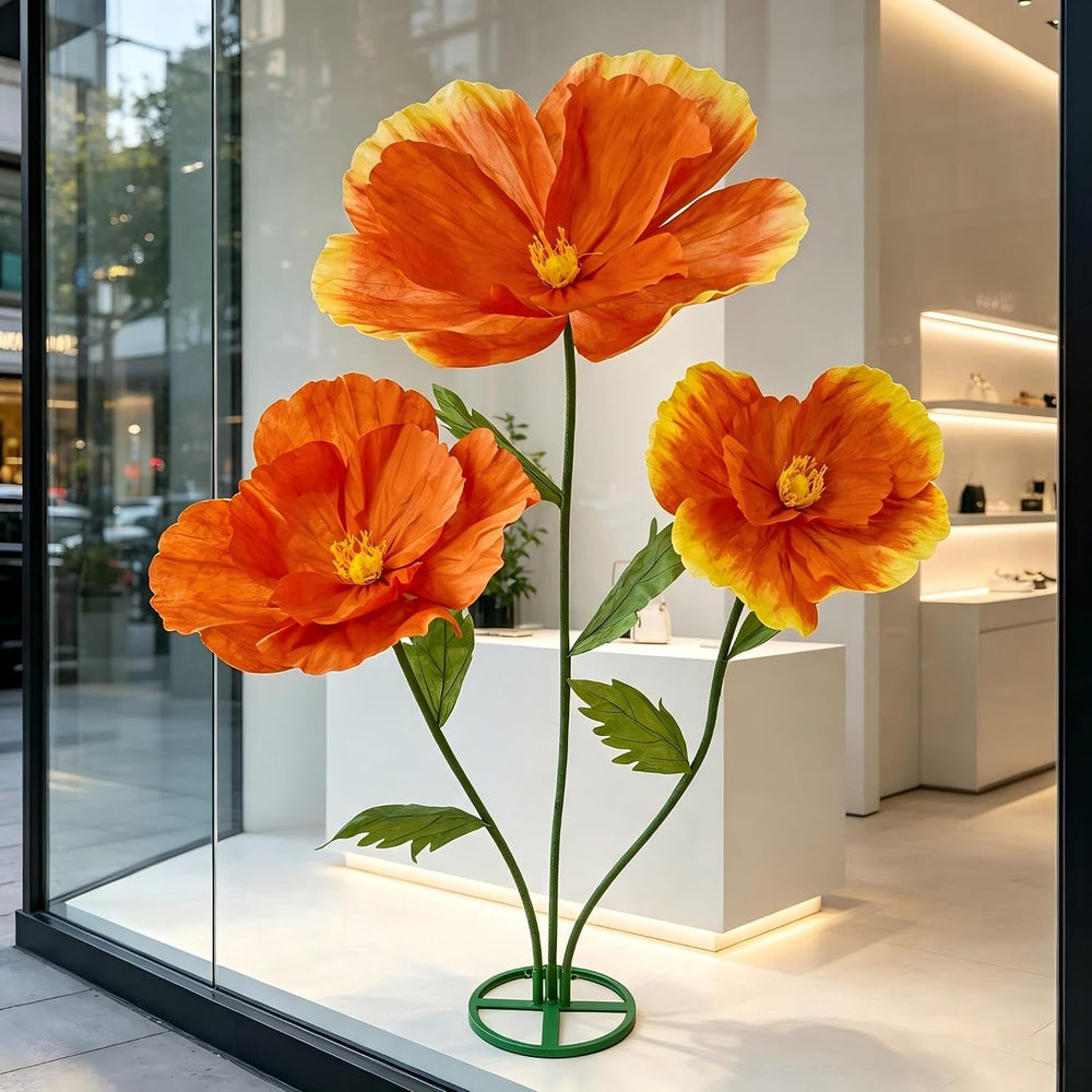 Gradient Paper Flowers, Large Standing Artificial Flower Decor