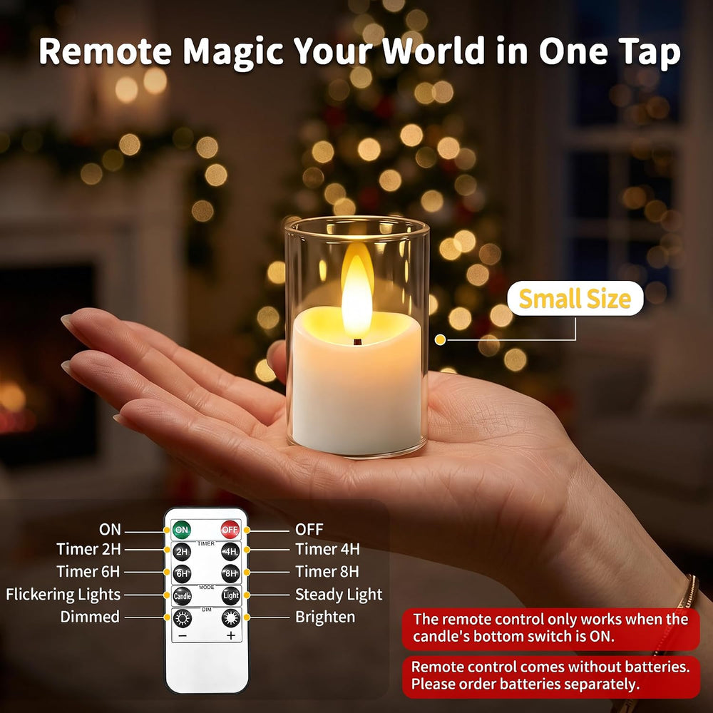 Small Rechargeable Flameless Tea Lights Candles with Timer Remote