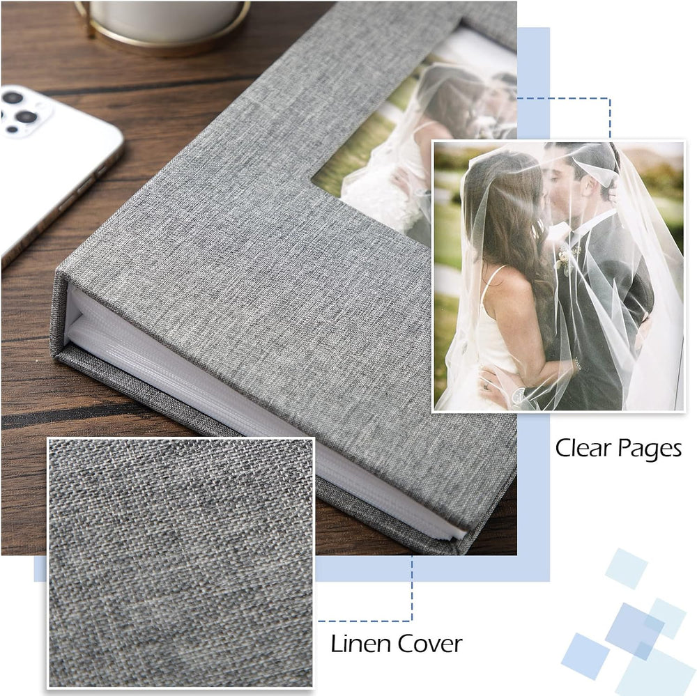 3 Pcs Photo Album for 4x6 Photos 300 Pockets Linen