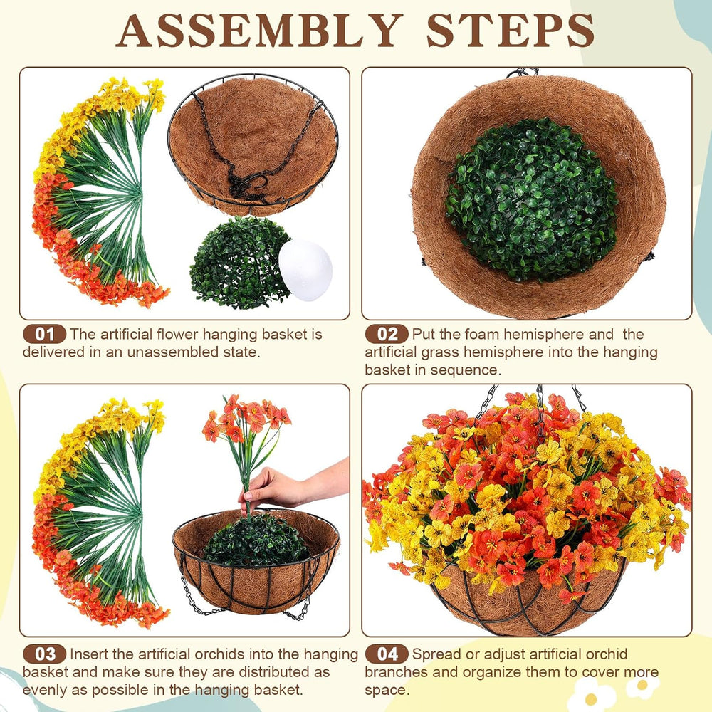 Beeveer 2 Pack Artificial Outdoor Fall Flowers