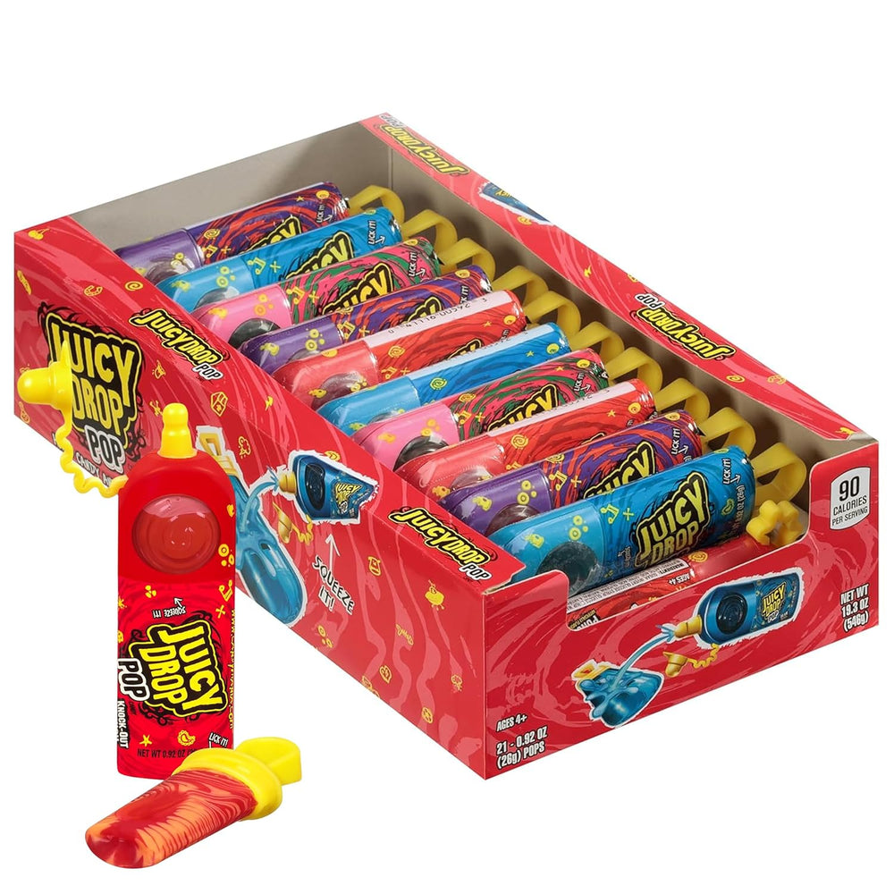 Juicy Drop Sweet & Sour Lollipop Variety Party Pack - 21 Count Sweet Loll...