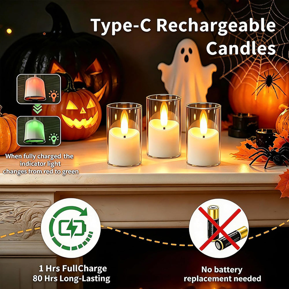 Small Rechargeable Flameless Tea Lights Candles with Timer Remote