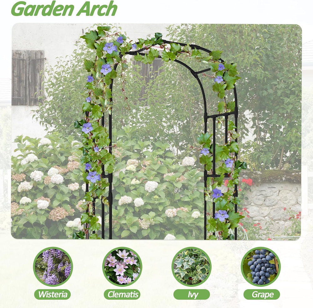 Thickened Metal Garden Arch-59L*94.5H,Trellis for Climbing Plants Outdoor