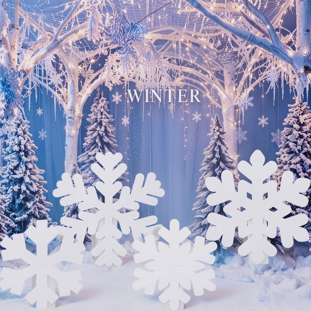 4 Pcs Christmas Snowflake Party Decor Winter Standing Cutout