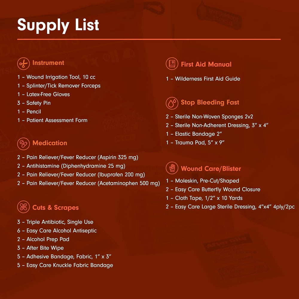 Adventure Medical Kits Sportsman Series 100 First Aid Kit, 2 Person