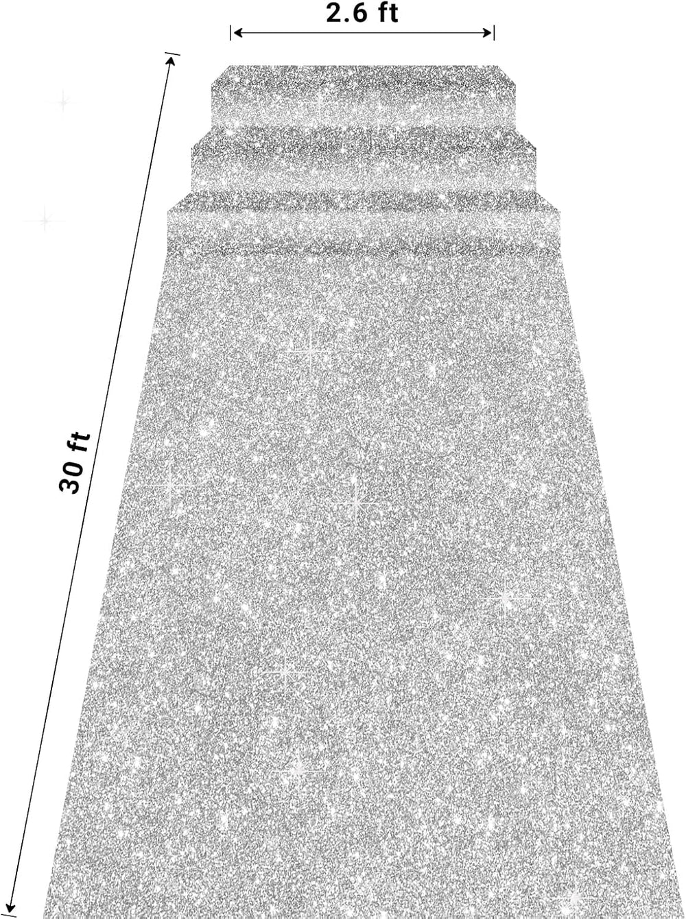 Glitter Carpet Runner for Party -200 GSM Thickness Non-Woven Fabric Runner Ru...