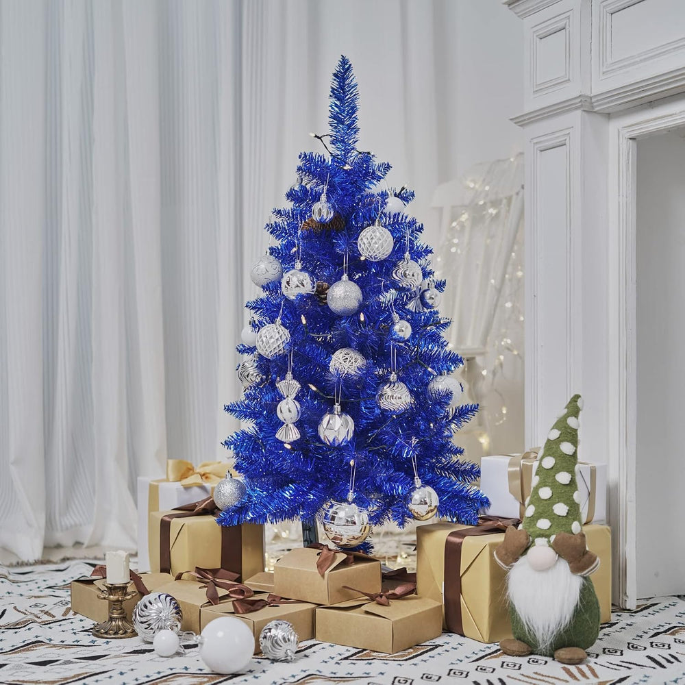 3FT Blue Artificial Small Christmas Tree Mini Tabletop Decor