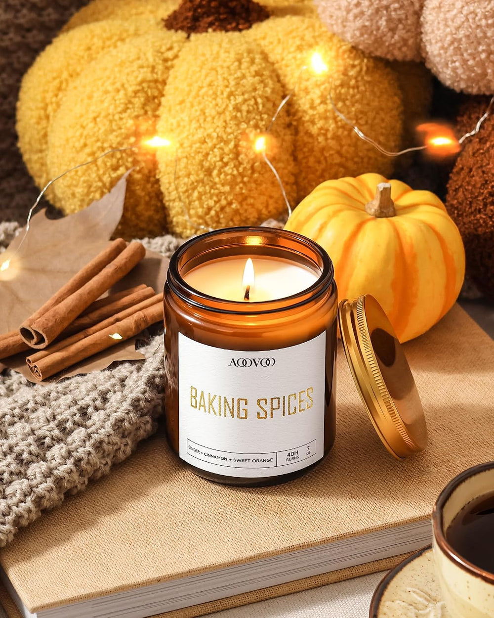 AOOVOO Fall Scented Candles - 6 PC Soy Candle, 42 oz