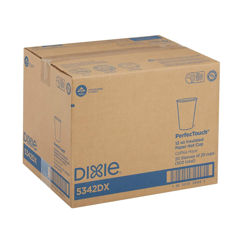 Dixie PerfecTouch 12 oz Paper Coffee Cups By GP PRO, Coffee Haze Design, 500 ...