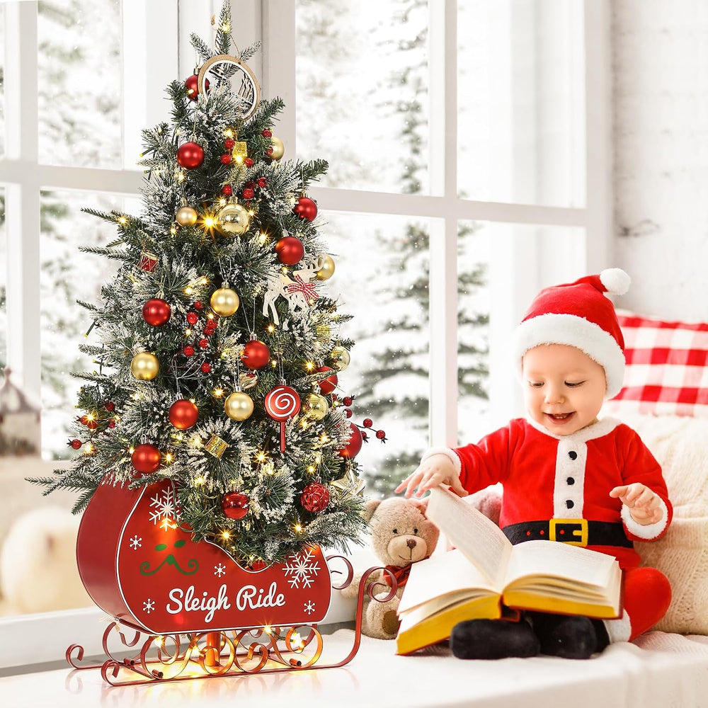Garvee 3FT Christmas Tree,Pre-Lit Artificial Christmas Trees with Lights, Sma...