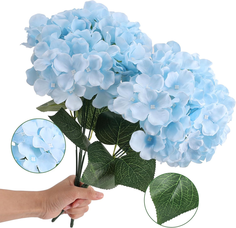 Auihiay 12 Bundles Hydrangea Artificial Flowers for Outdoors and Indoor