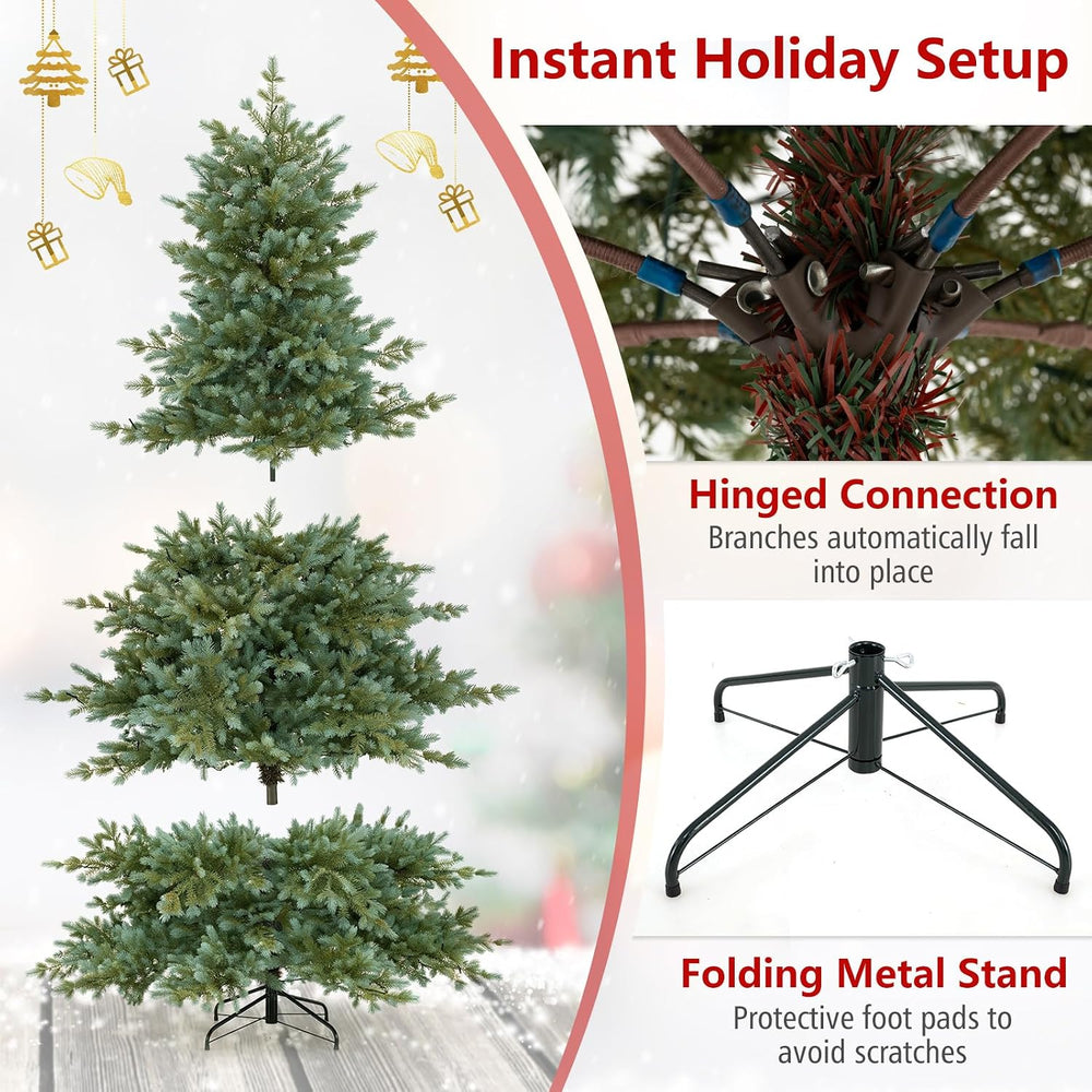 Goplus 7ft Pre-Lit Aspen Christmas Tree with 865 Full PE Branch Tips