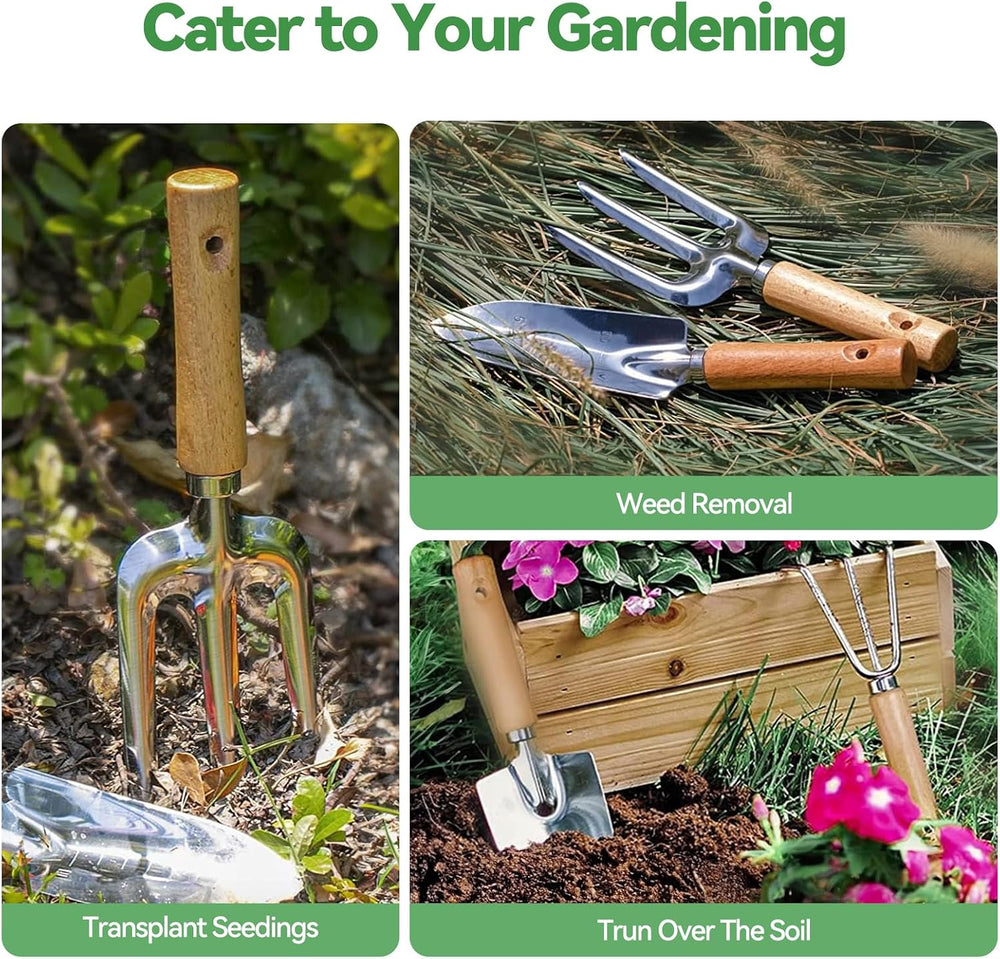 Grenebo Heavy Duty Gardening Tools with Handbag, Gardening Gifts for Women