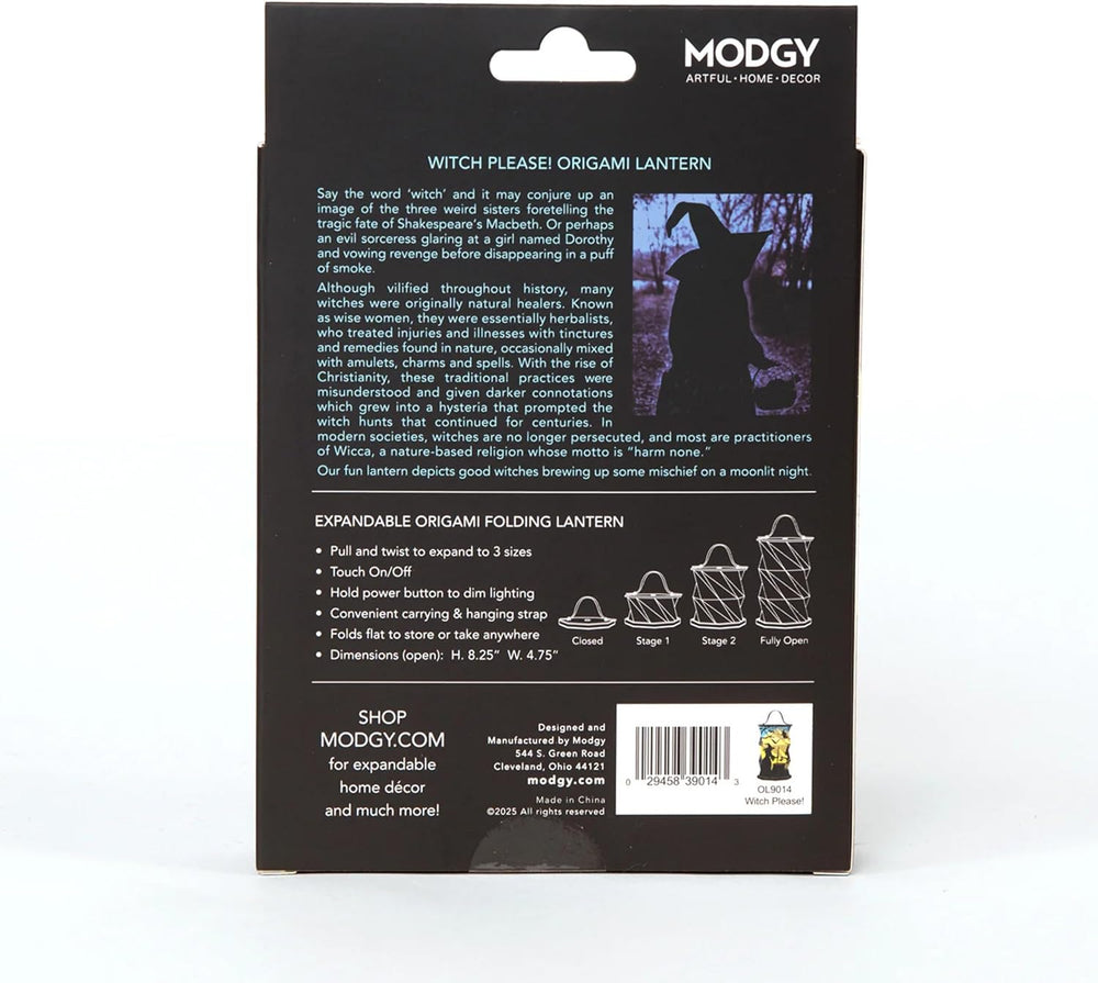 Witch Please! Origami Lantern, Rechargeable LED Decorative Paper Lantern